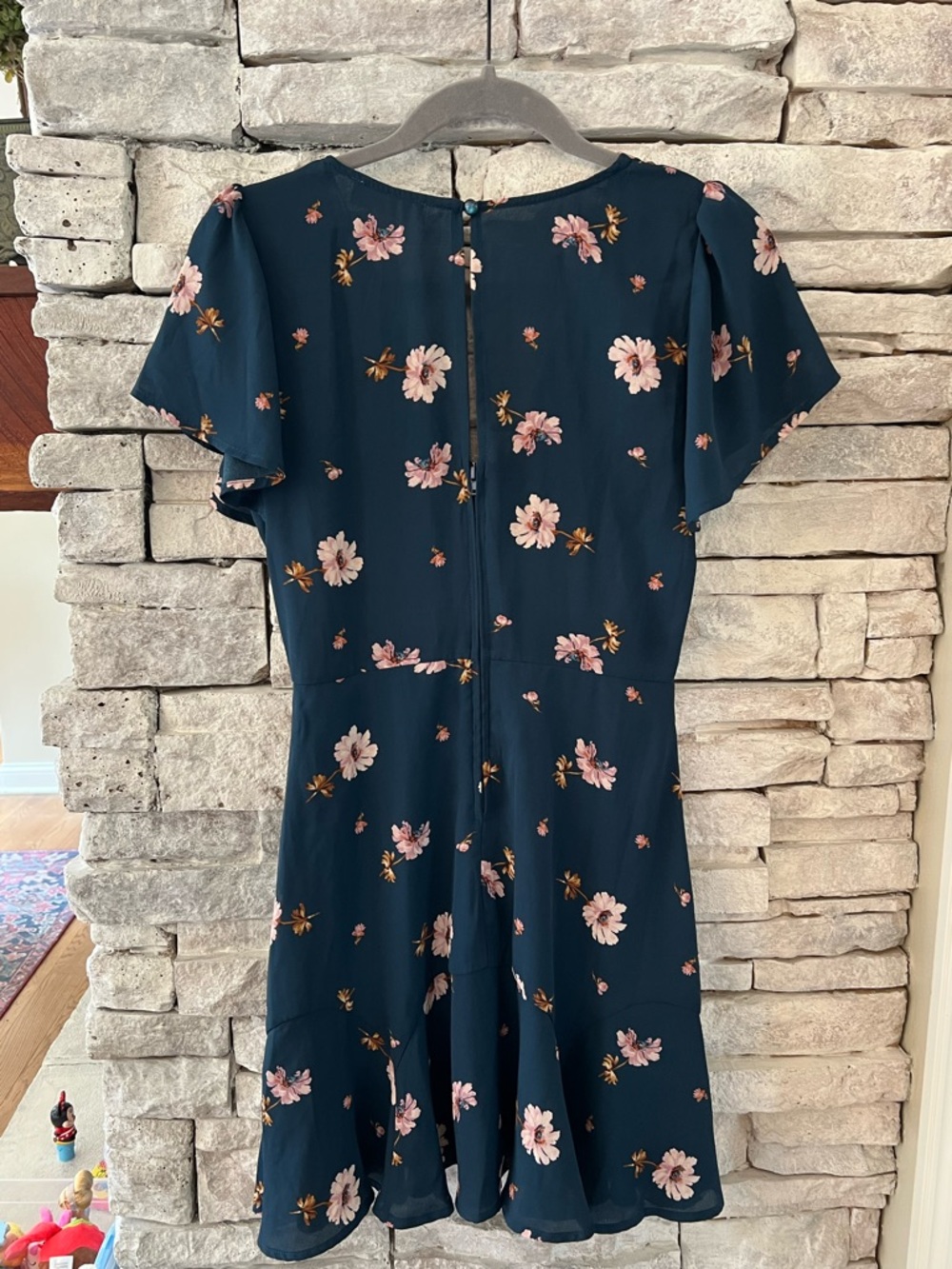 Altar'd State Navy Mini Dress with Pink Floral Print - Picture 4 of 5